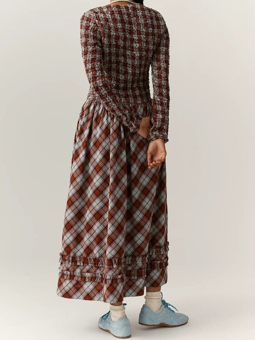 NWT Anthropologie Damson Madder Long-Sleeve Organic Cotton Midi Dress, Size 12 - Picture 8 of 11